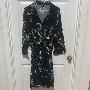Torrid Black Floral Midi Dress